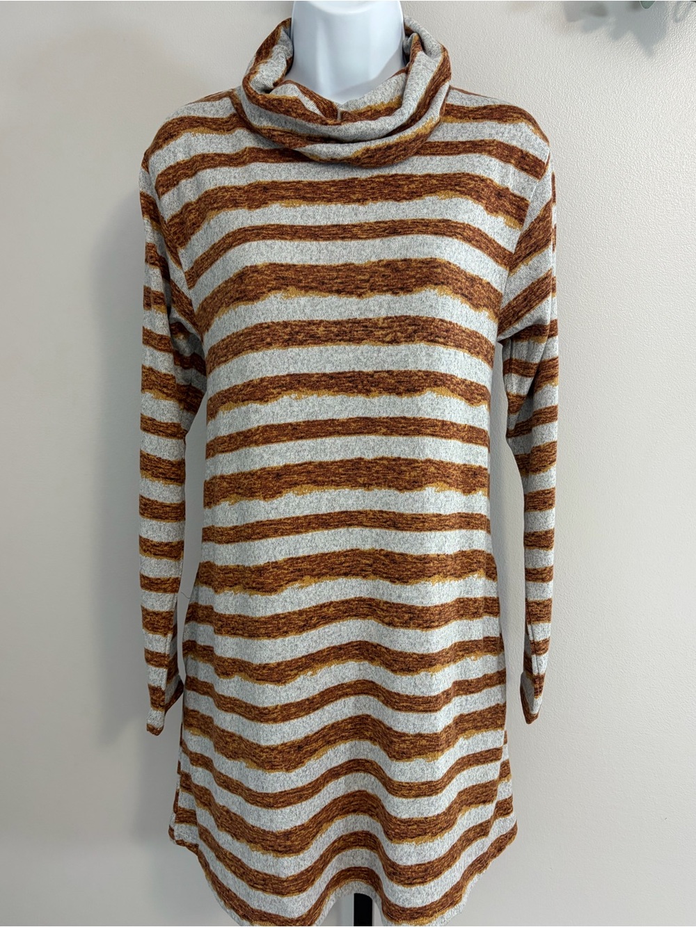 NWT Yak N Yeti- Cozy Striped Turtleneck Dress/Tunic